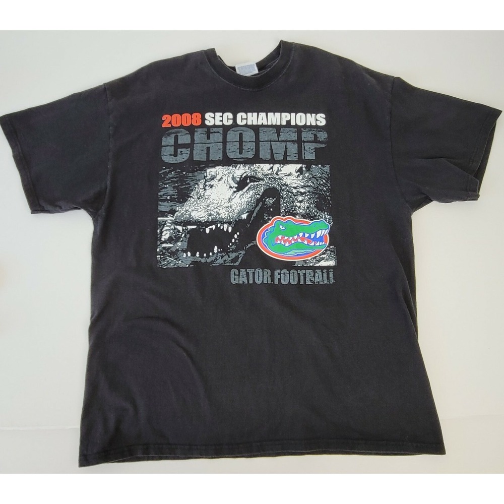 Florida Gators T-Shirt Mens XL Black‎ Regular 2008 SEC Champions Chomp Graphic